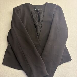 Yansi Fugel Jacket Women's Size 16 Black/ Brown Single Button Blazer